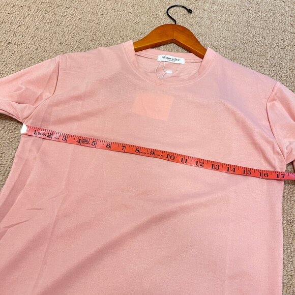 NWT Boxy 3/4 Sleeves Tee Shirt Pink - Picture 14 of 14